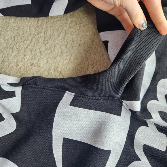 CHAMPION Logo Spellout Reverse Weave Streetwear Sweatpants Black White Small - Picture 6 of 8